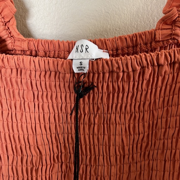 NWT - Orange NSR Smocked Sleeveless Midi Sundress - Sz Small - Picture 8 of 16